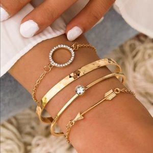 Gold Stacking Bracelet Set